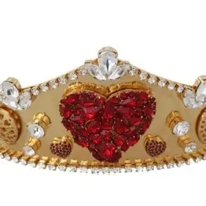 Dolce & Gabbana | Accessories | Gold Brass Red Crystal Heart  display picture 2